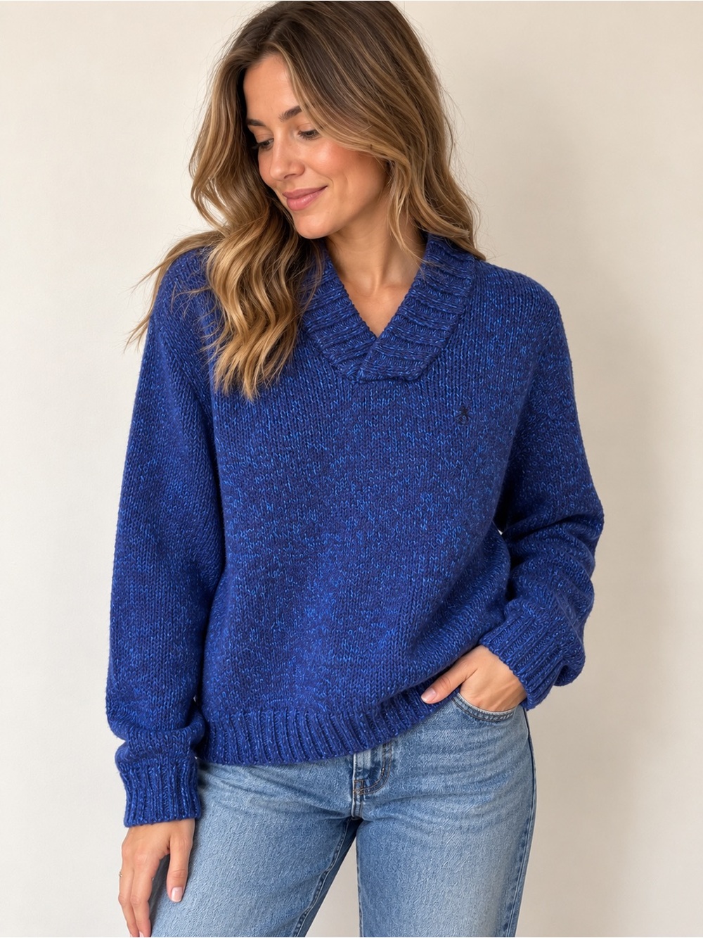 Original Penguin Munsingwear Blue Marled Shawl Collar Sweater Men’s M